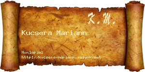 Kucsera Mariann névjegykártya
