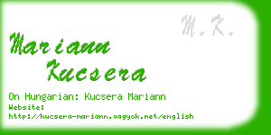 mariann kucsera business card